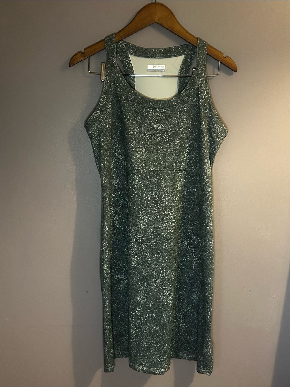 Columbia Athletic Tank Dress Medium Green Sleeveless Outdoor Casual